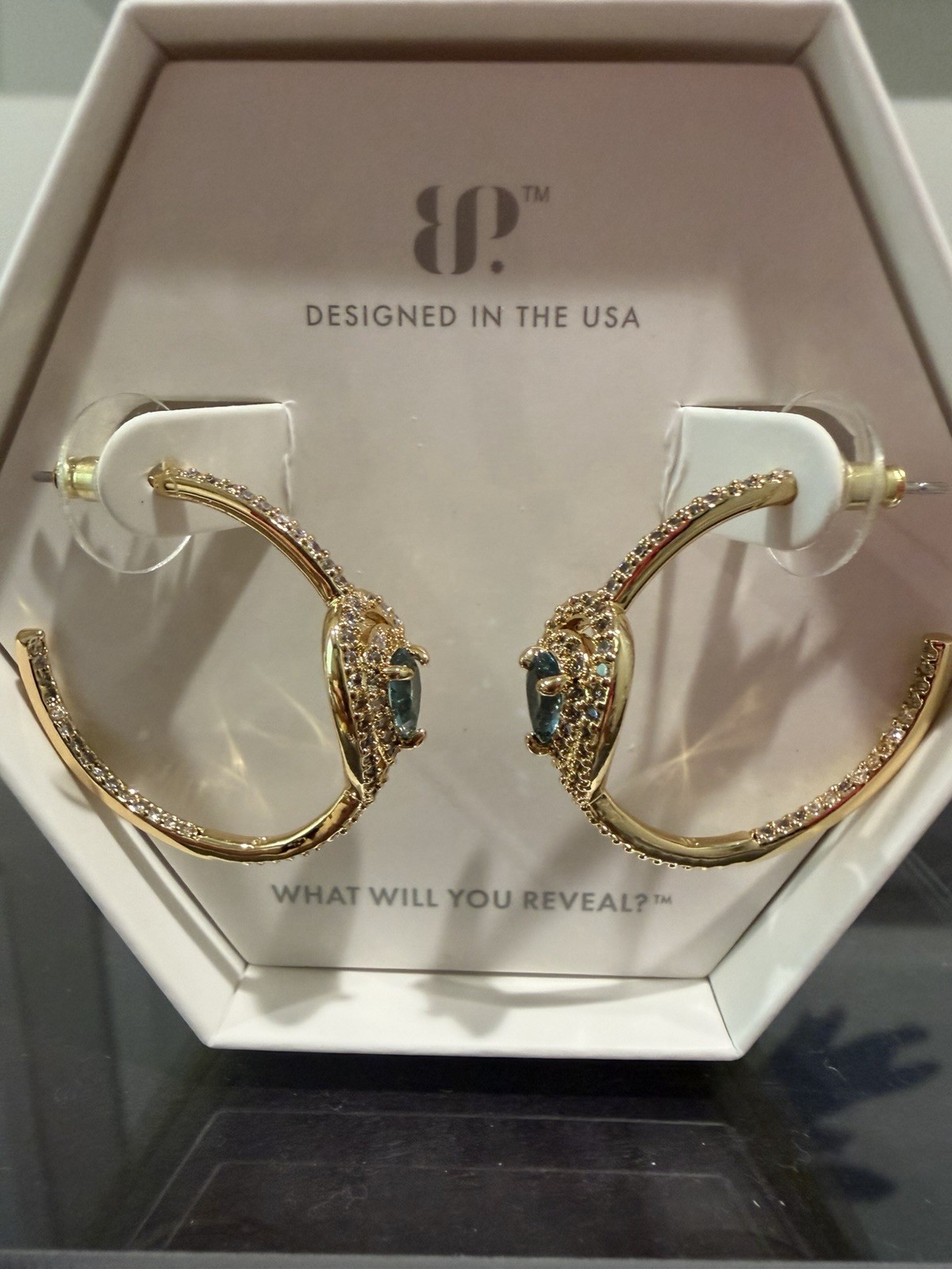 Bomb Party OG Earrings “The Queen Has Arrived” ER49922 LC paraiba gold plated