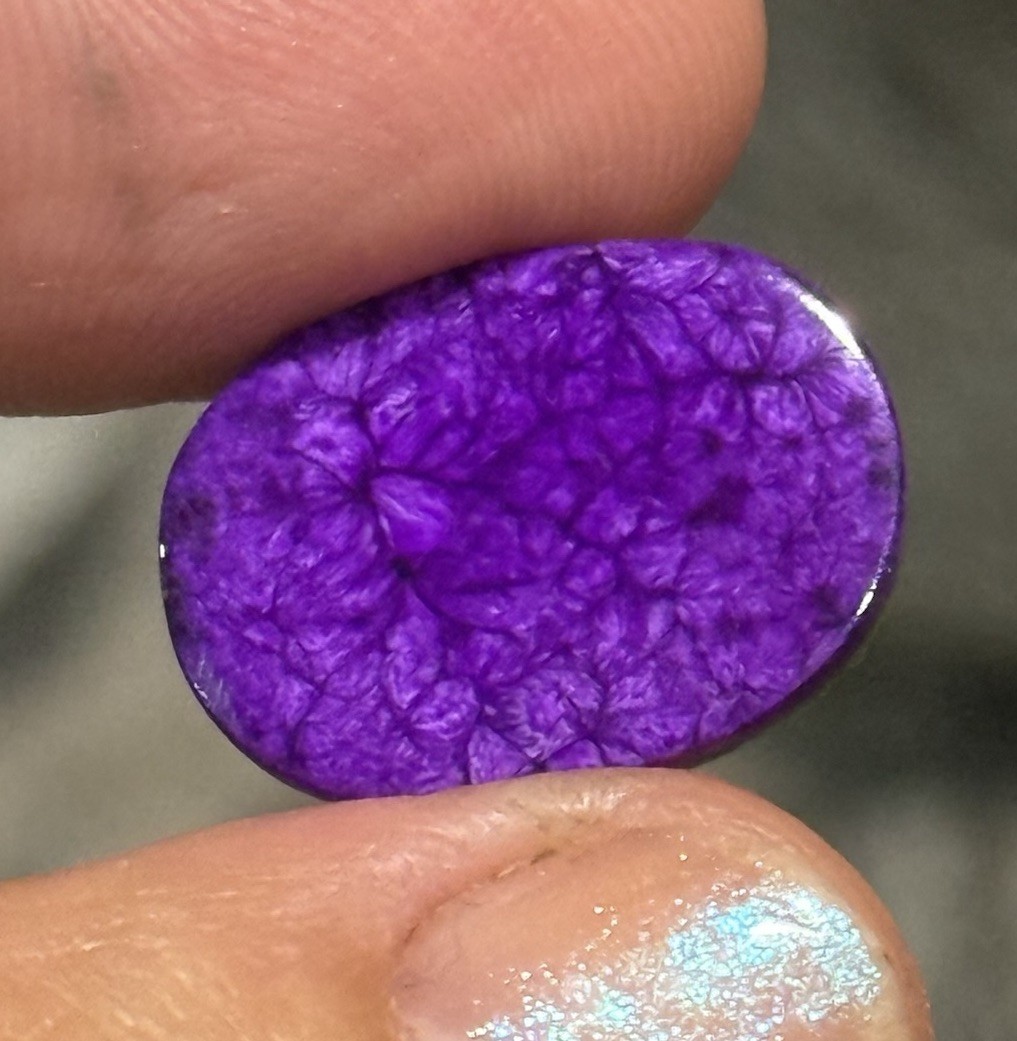 11.2ct 19×13.7×3.5mm Fine Purple Sugilite Oval Backed Cabochon Gemstone