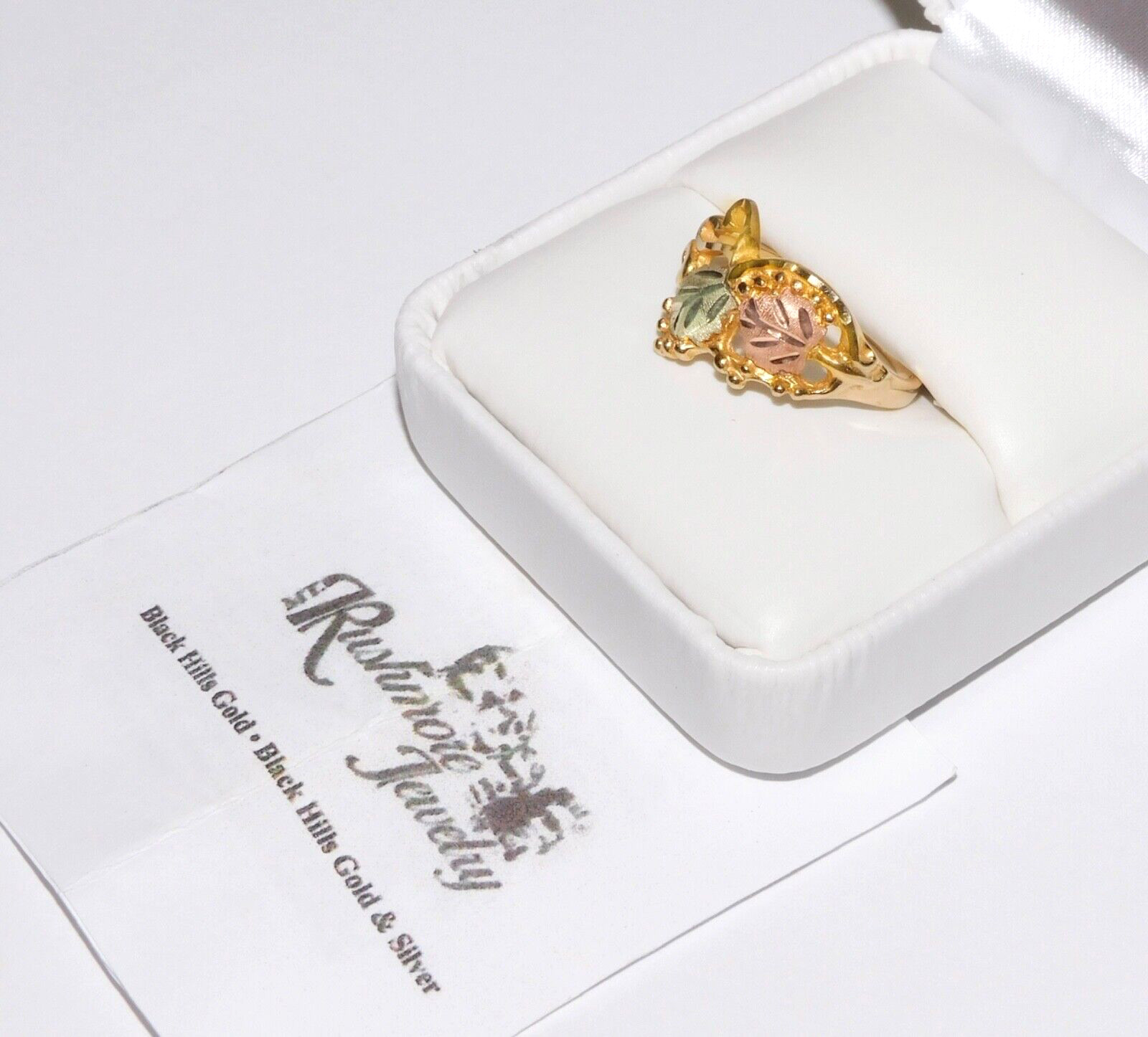 Black Hills Gold 10k Heart Accent Diamond Cut Ring Size 8