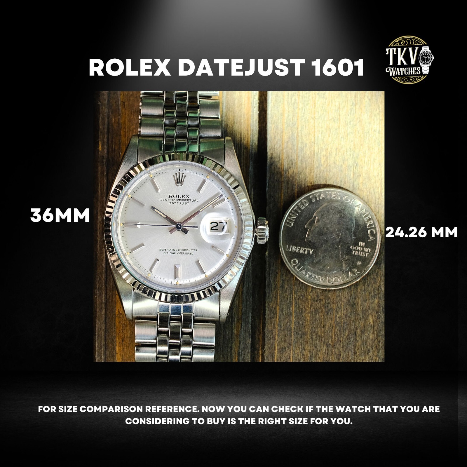 ROLEX MENS DATEJUST BLUE DIAL WHITE GOLD & STAINLESS STEEL 36MM WATCH 1601