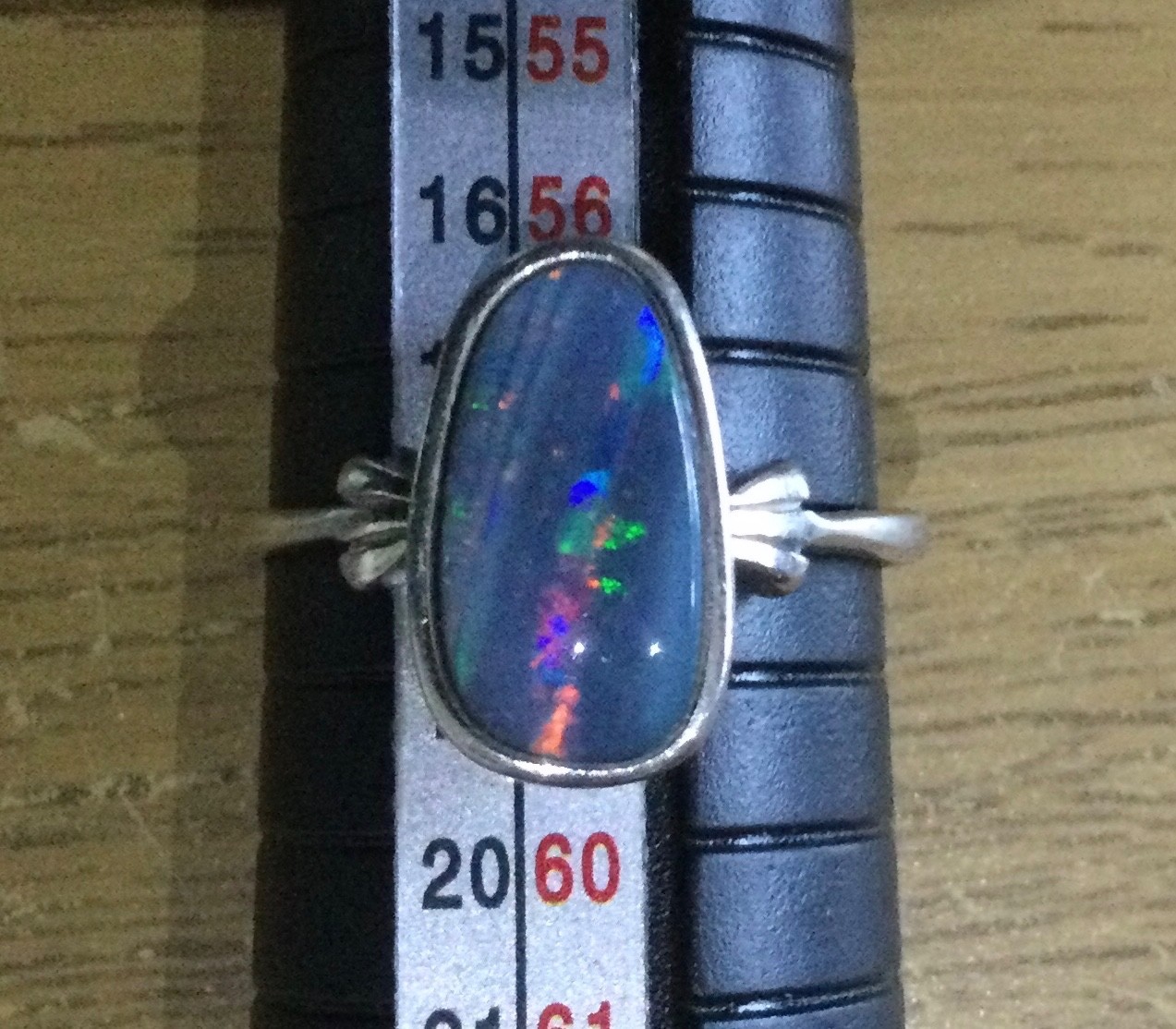 Beautiful Australian Opal Ring In Solid 925 Sterling Silver – Size US 8.25