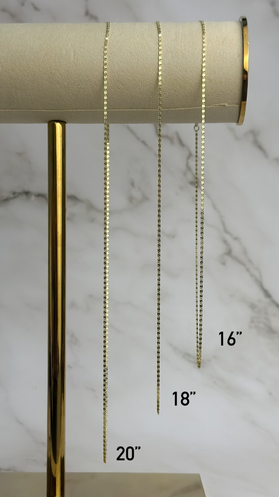 14k SOLID Gold Chain Flat Mariner Link 1.5mm 16″ 18″ 20″, Necklace for Pendants