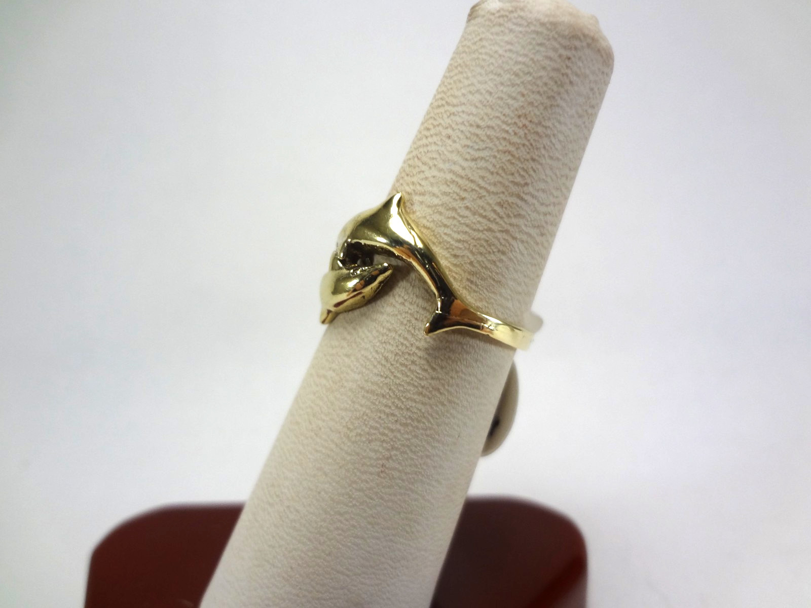 10K SOLID GOLD – TWIN DOLPHIN WRAP RING – 2.52 GRAMS – SIZE 7.25 – G08