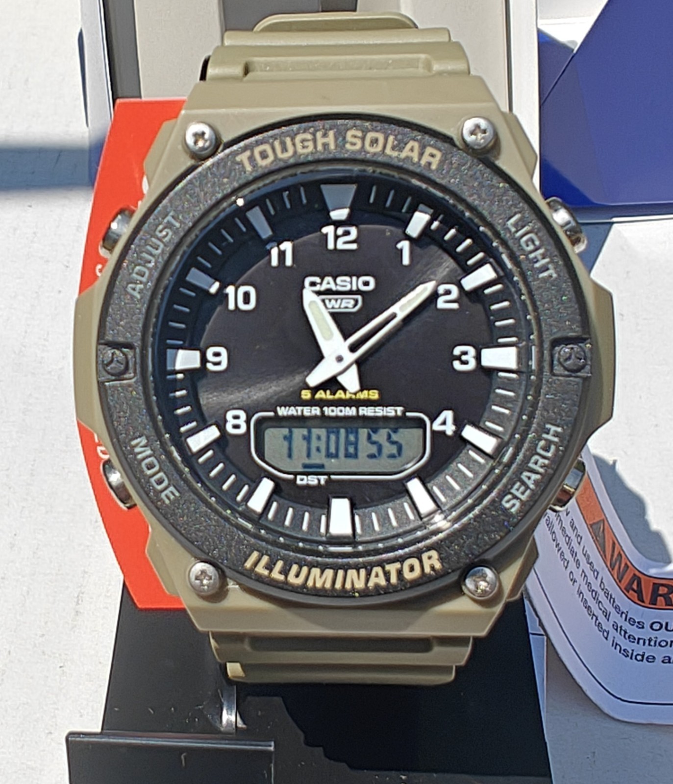 N.I.B. Casio Tough Solar Men’s Analog-Digital Sport Watch AQS820W-5AV FREE SHIP