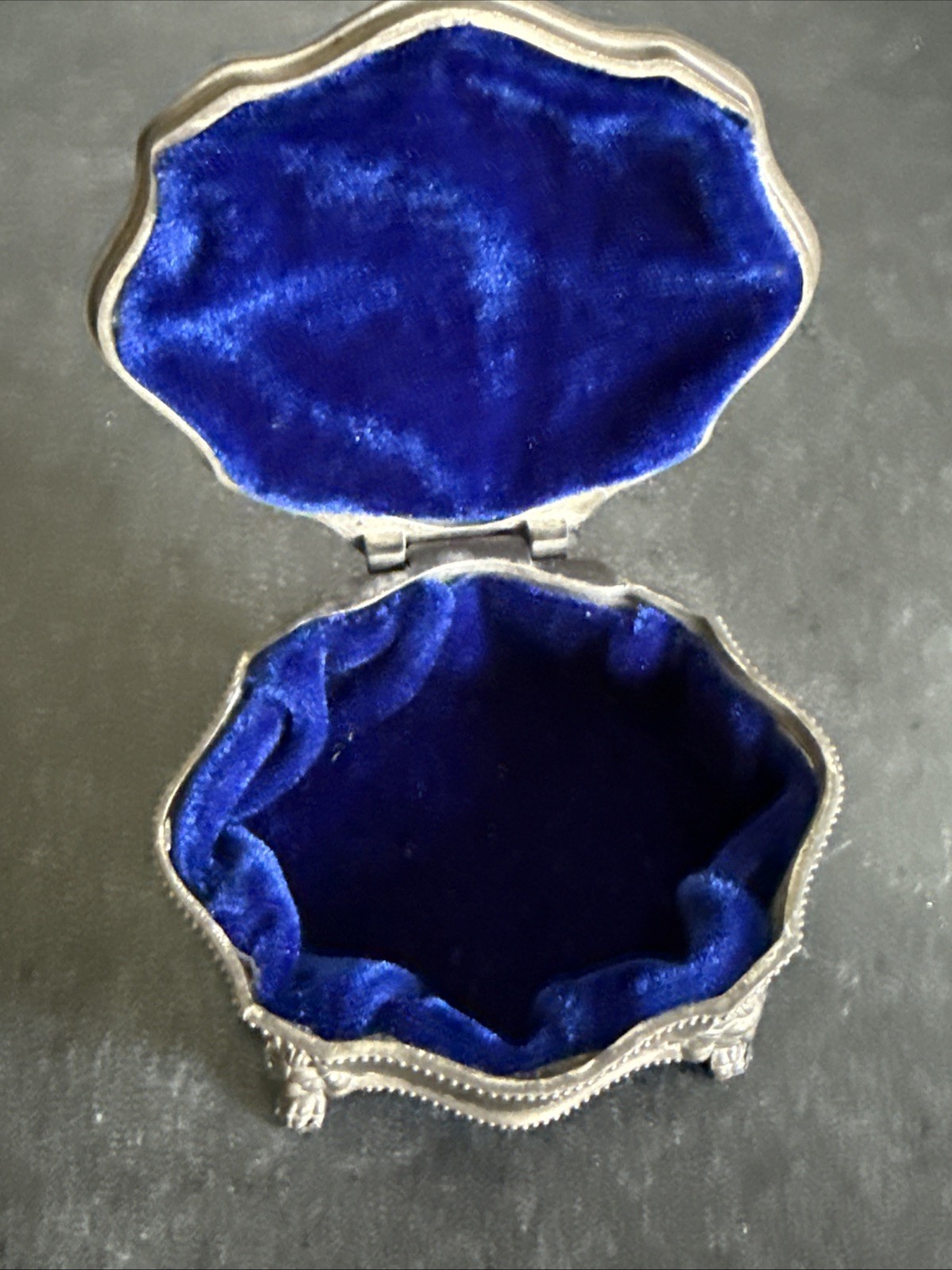 Vintage Jewelry Box w/Lion Claw Feet international Silver