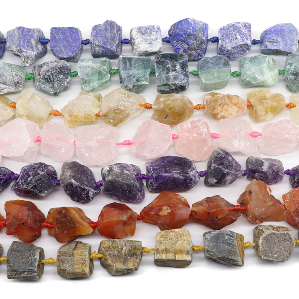 15-30mm Natural Rough Raw Stone Loose Beads Crystal Nugget Mineral Gemstone DIY