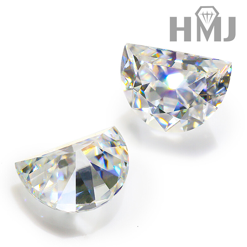 Wholesalers Special Moissanite Loose Stones Half Moon Gemstone White D Color DIY