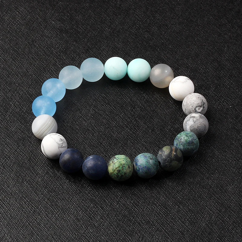 Stone Beaded Bracelet Solar System Planet Round Beads Unisex Bracelet Jewelry