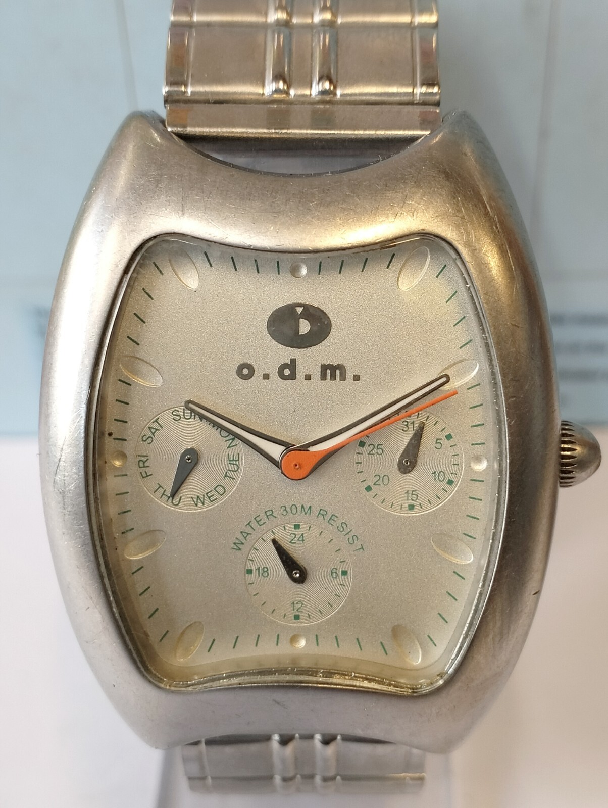 O.D.M. MULTIFUNCTION QUARTZ SILVER DIAL 840803 JAPAN MEN’S FULL WORKING VINTAGE