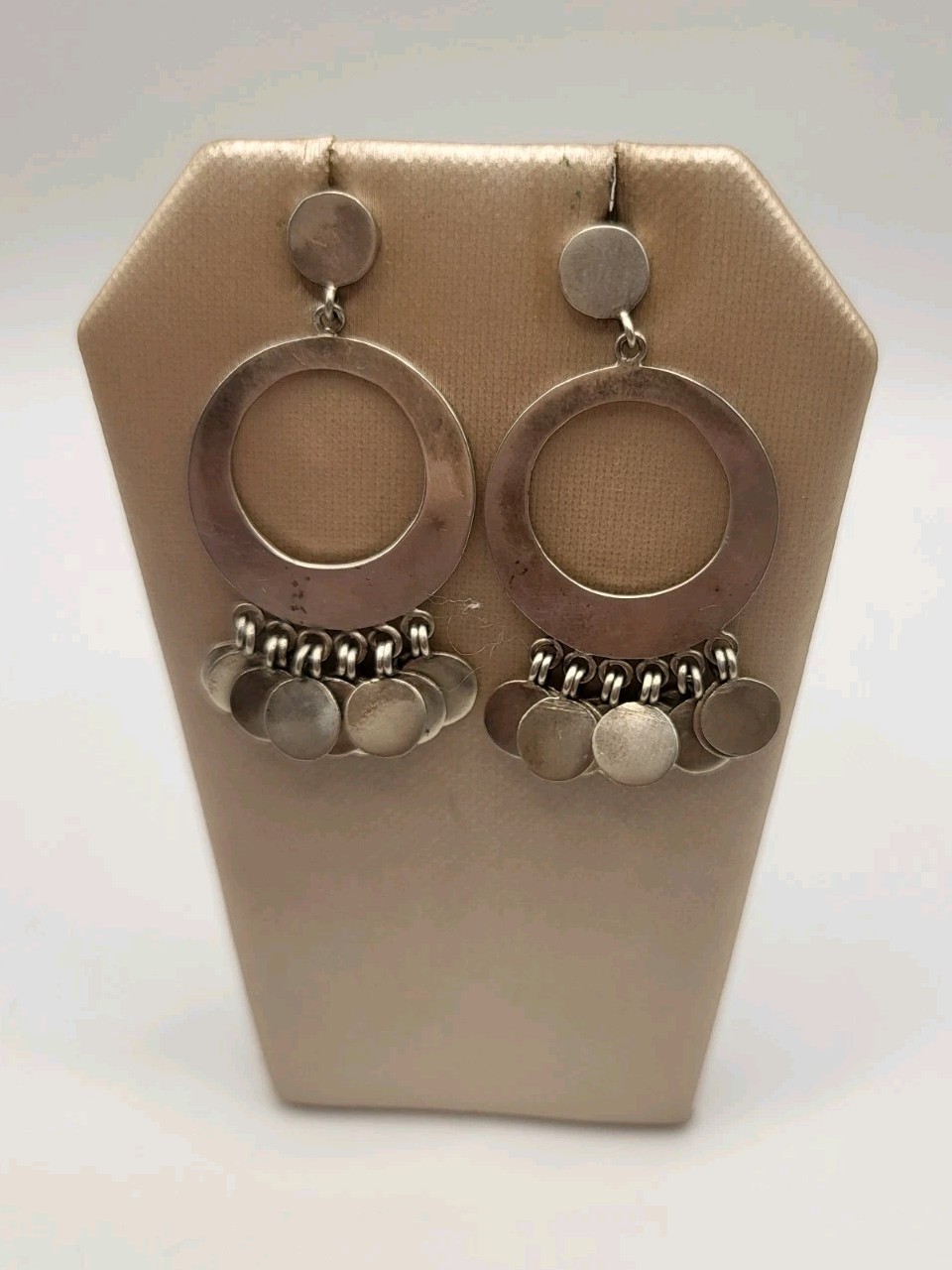 JANE DIAZ 925 Sterling Silver Hoop Stud Disc Drop Dangle Pierced Earrings Signed