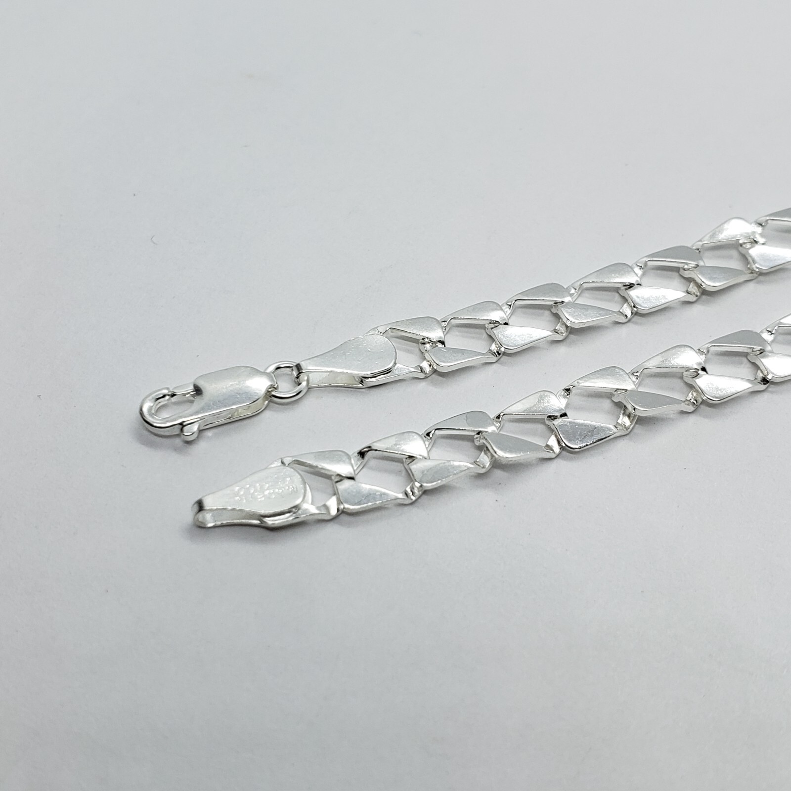 925 Sterling Silver Flat Mariner Link Chain Bracelet 7mm 1/4 inch Wide 7″ Long