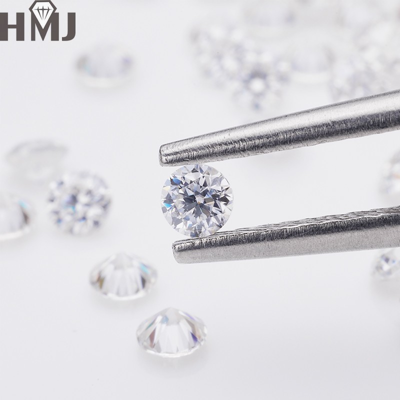 0.8~5.0mm 1ct Loose D White Color Moissanite VVS1 Round Gemstone Jewelry Stone