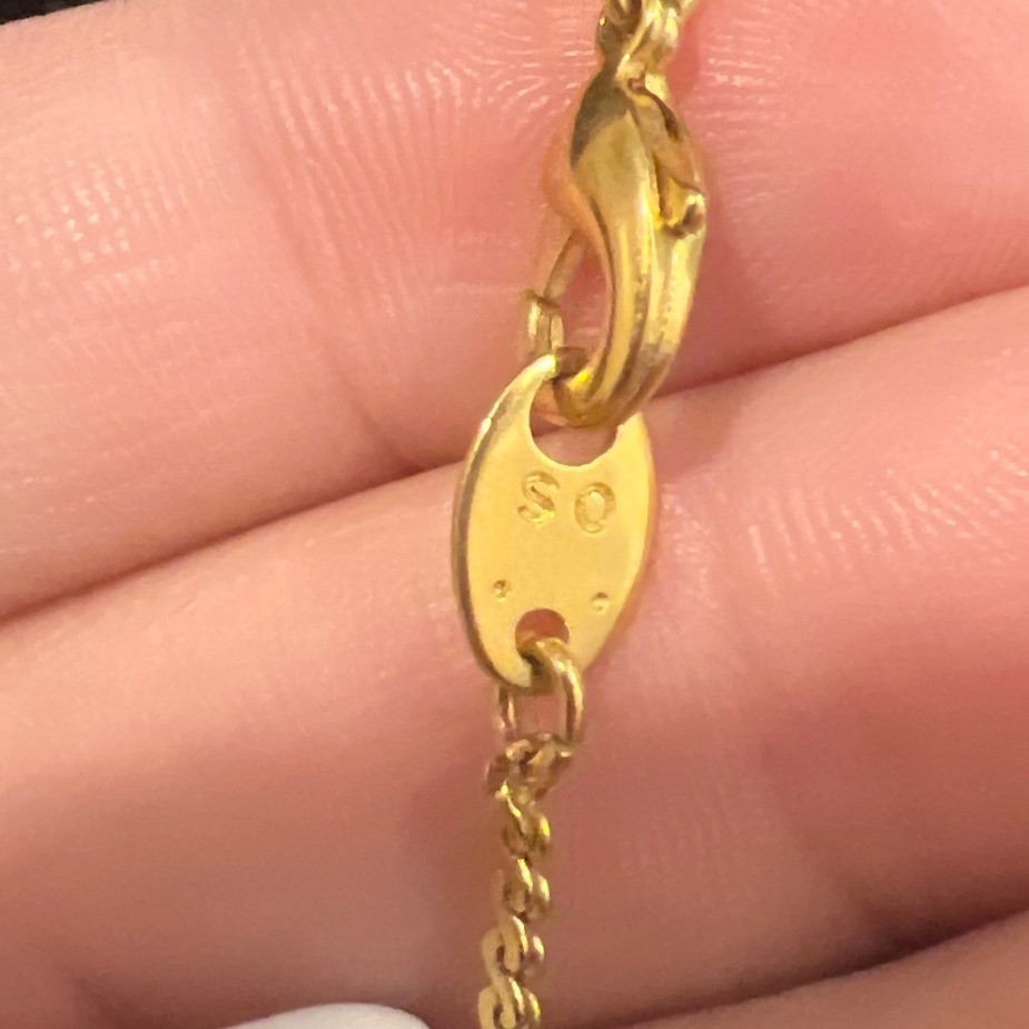 Vtg S.O. Gold Tone Butterfly Flower Cutout Oval Locket Necklace 22 Inch
