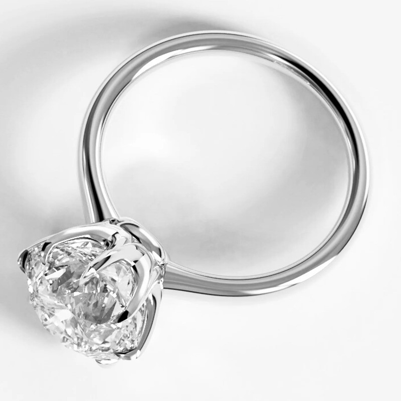 5.0TCW Round Cut Moissanite Solitaire Engagement Ring 14k White Gold Plated