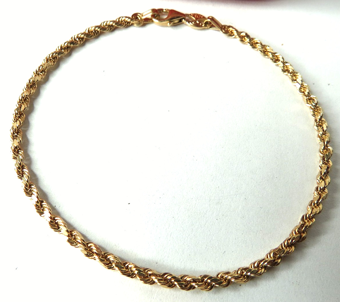 BOLIVIA 14K (585) YELLOW SOLID GOLD ROPE CHAIN BRACELET 7 1/4″ & 2.3mm 1.8 gr ο