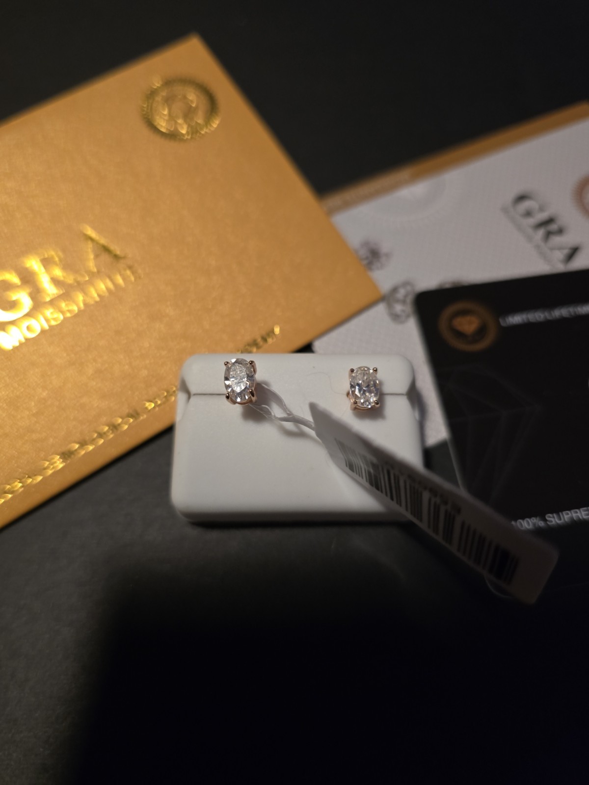 Moissanite .90ct Oval Cut Earrings vvs