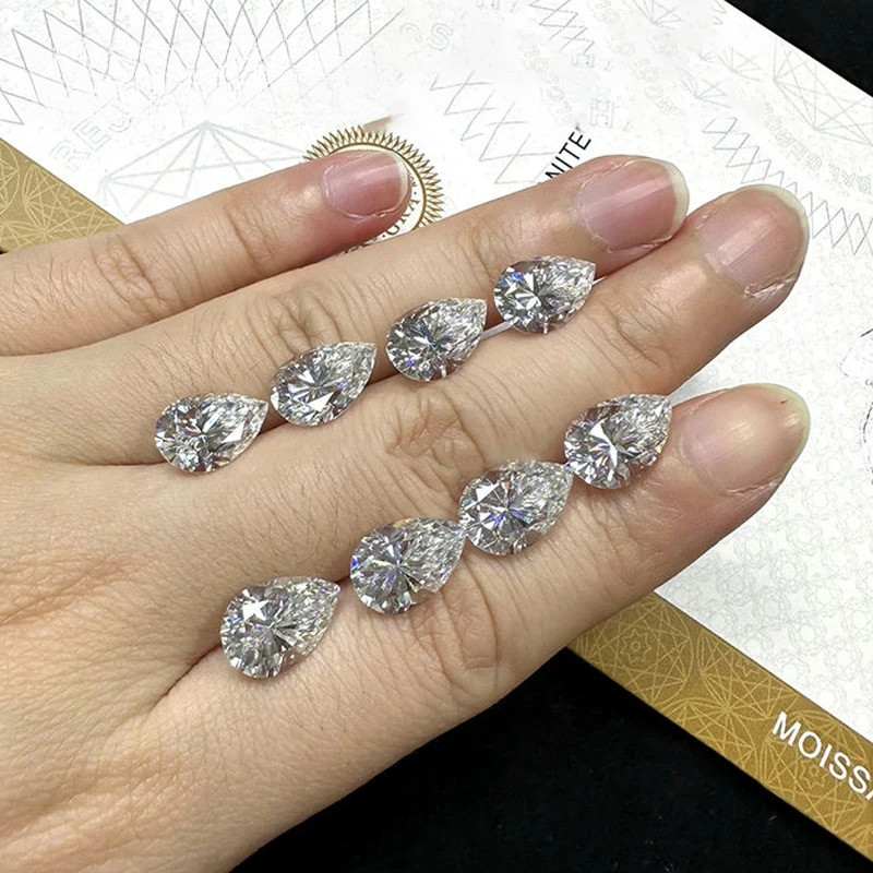 Wholesale Price Pear Cut 0.35-10ct Sparkling Moissanite Loose D Color VVS1 GRA