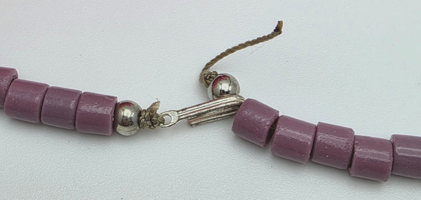 Handmade Artisan Ceramic Bead Necklace Colorful Boho Cottagecore 18.5 in
