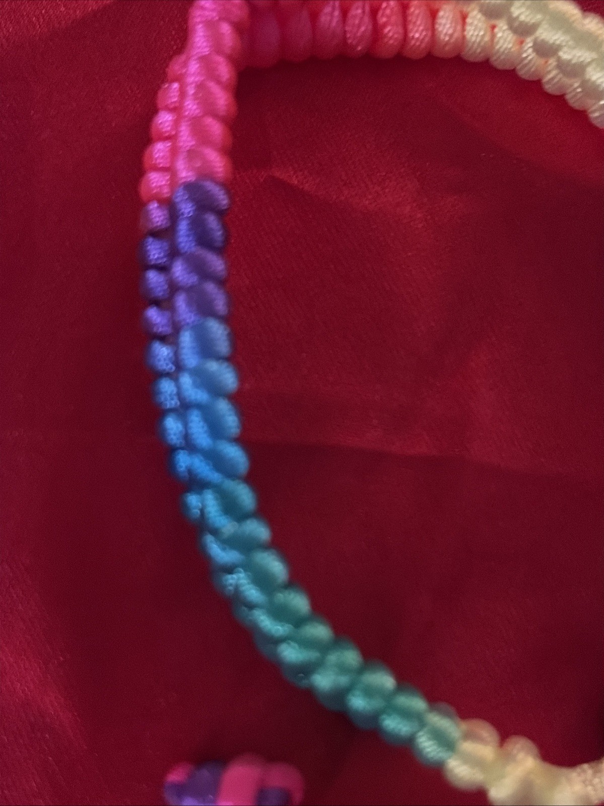 NEW COLORFUL NEON NYLON HERRINGBONE WEAVE FRIENDSHIP BRACELET ADJUSTABLE NIP