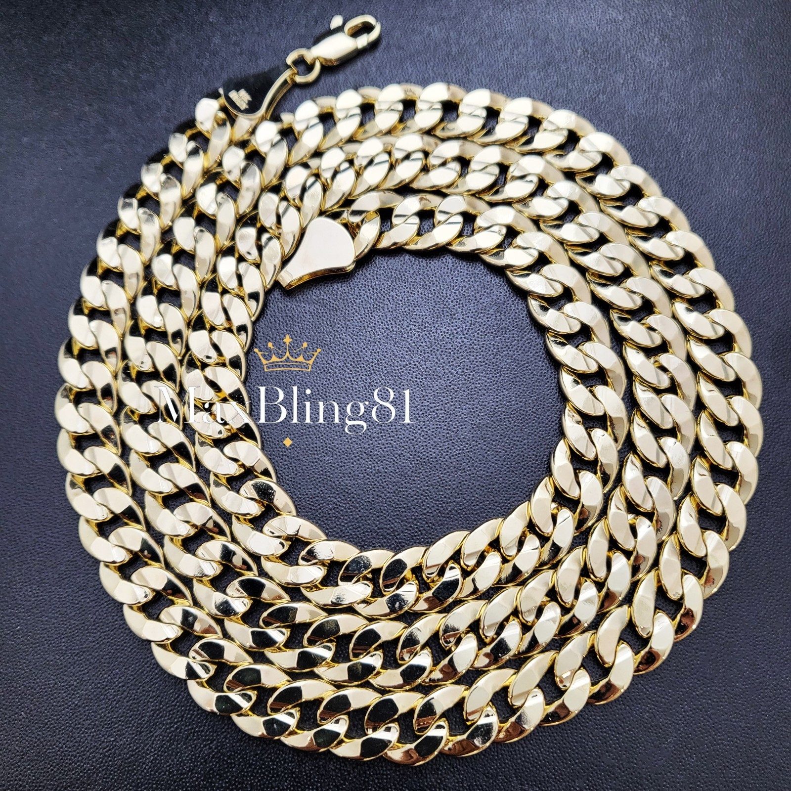 14K Stamped High End Brass Premium Gold plated 4~10mm Miami Cuban Chain Necklace