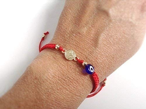 Saint Benedict Adjustable Red String Kabbalah Bracelet for all Ages Women Pro…
