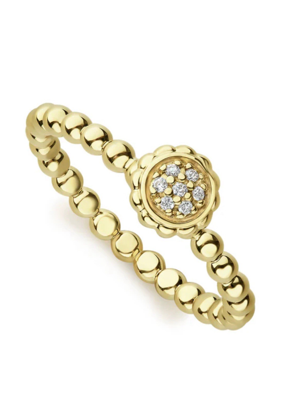Lagos Diamonds Caviar 18K Gold Circle Ring $1450 New 6