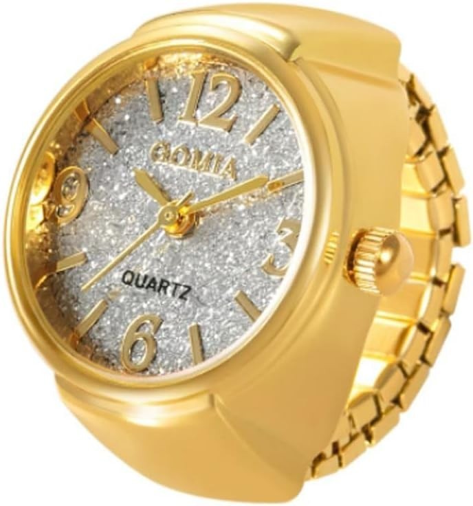 Dazzling 6Pcs Round Dial Finger Watches – Stylish Gift for Every Occasion