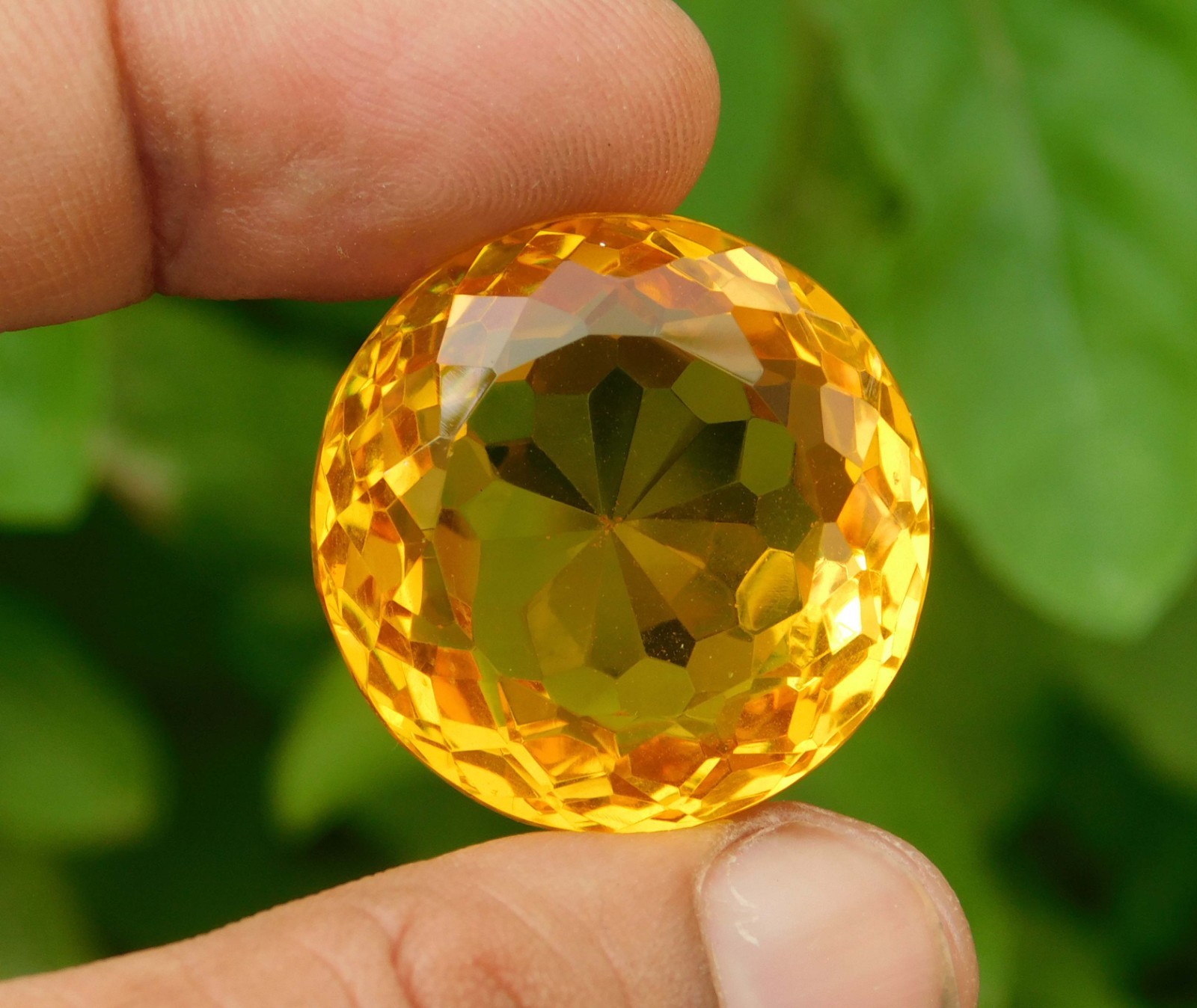 Certified 85.15Ct Natural Brazilian Round Cut Yellow Citrine Loose Gemstone