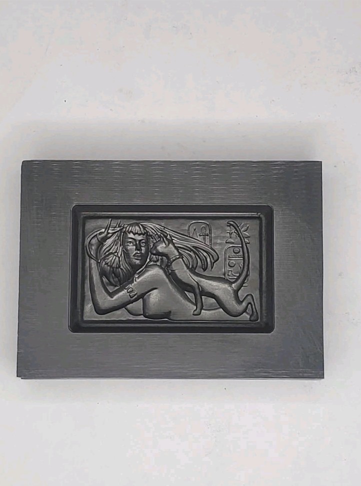 Woman With Cat 3D Graphite Ingot Mold for Gold Silver Copper Casting Refining
