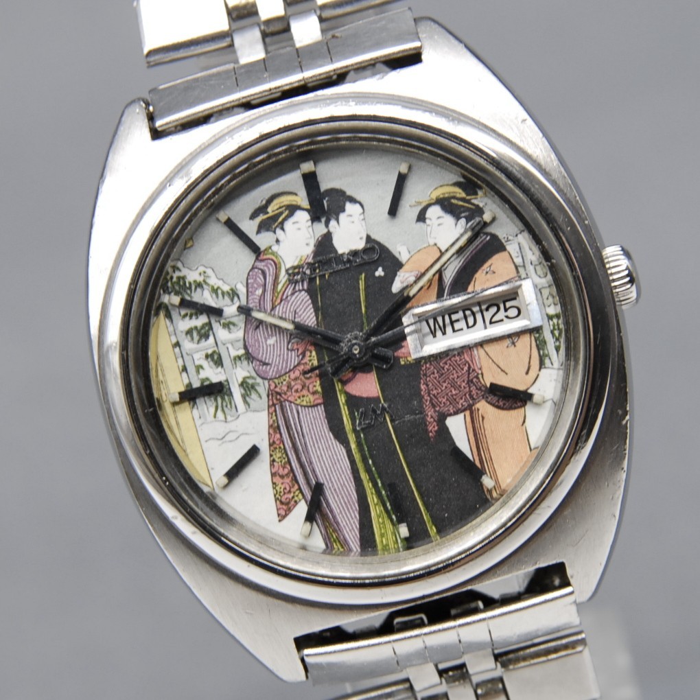 1970y SERVICED [EXC+5]Vintage SEIKO Lord Matic 5606-7140 LM 36mm UKIYOE AT Watch