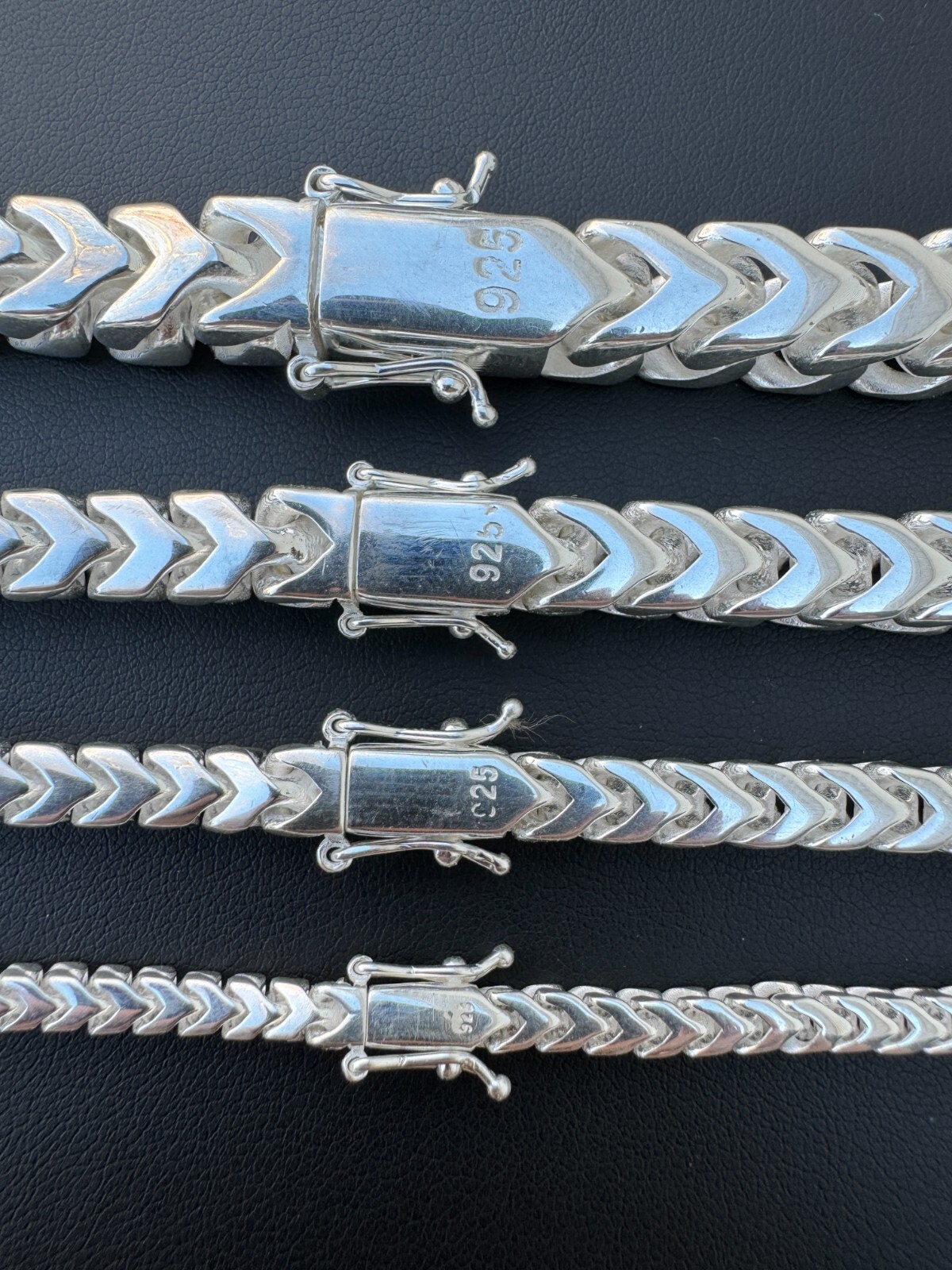Handmade Franco Chain Necklace Real 925 Silver Box Clasp 4mm-10mm Thick Mens