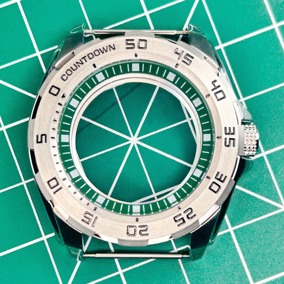 Monster 45MM Steel Sapphire glass Watch Case Green Fit Japan NH34 NH35A Nh36A