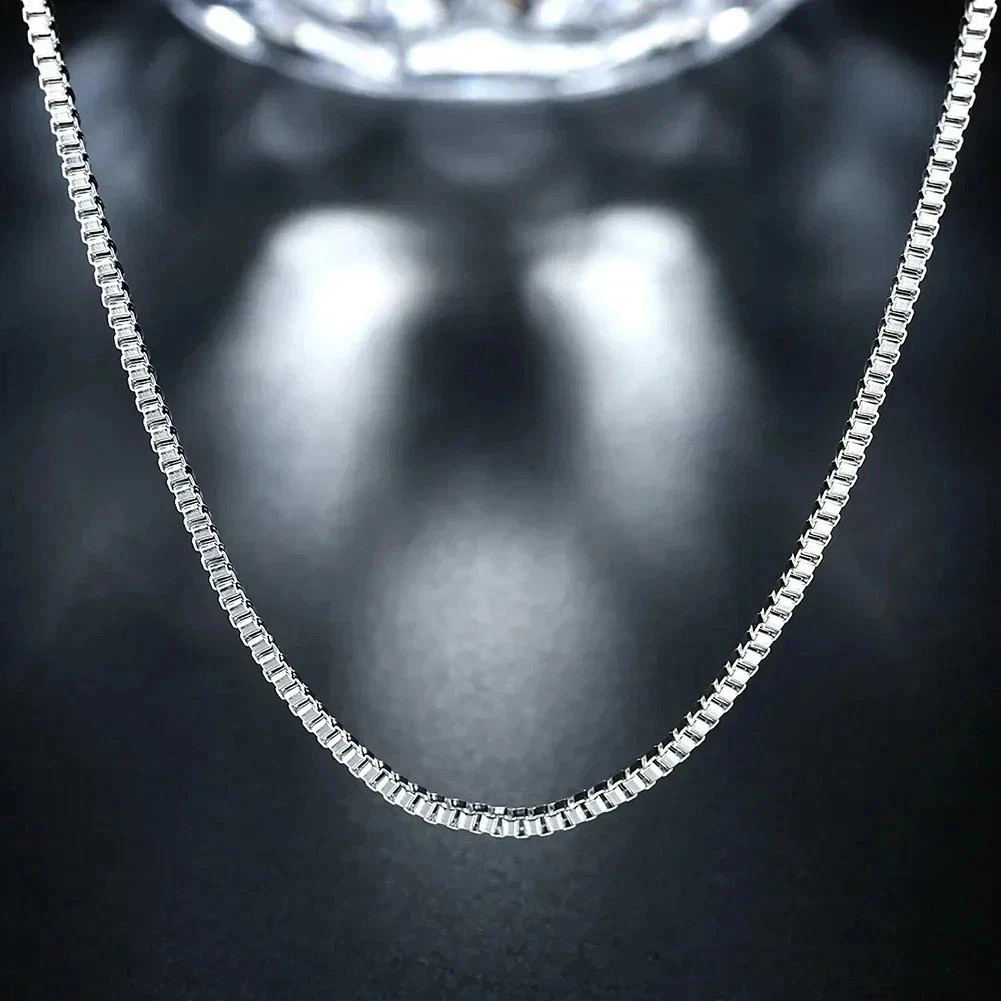 925 Sterling Silver Necklace 16/18/20/22/24 inches fine 1.5MM Box chain free USA