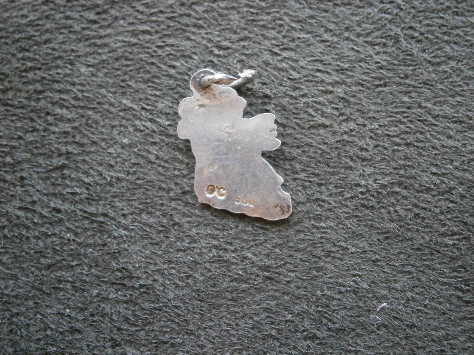 Ireland Outline Map with Towns Vintage Sterling Silver Travel Bracelet Charm 1g