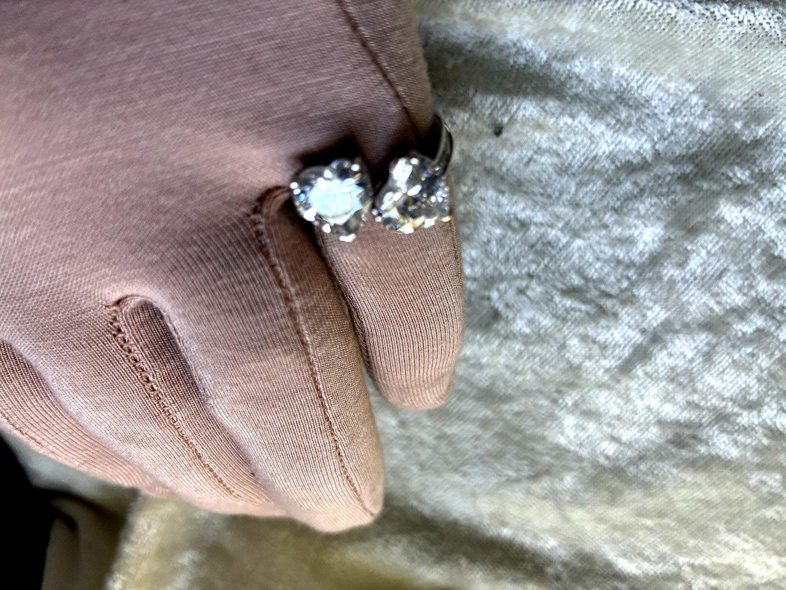 DIAMONIQUE CZ DOUBLE HEART RING, STERLING SILVER (M5060-62)