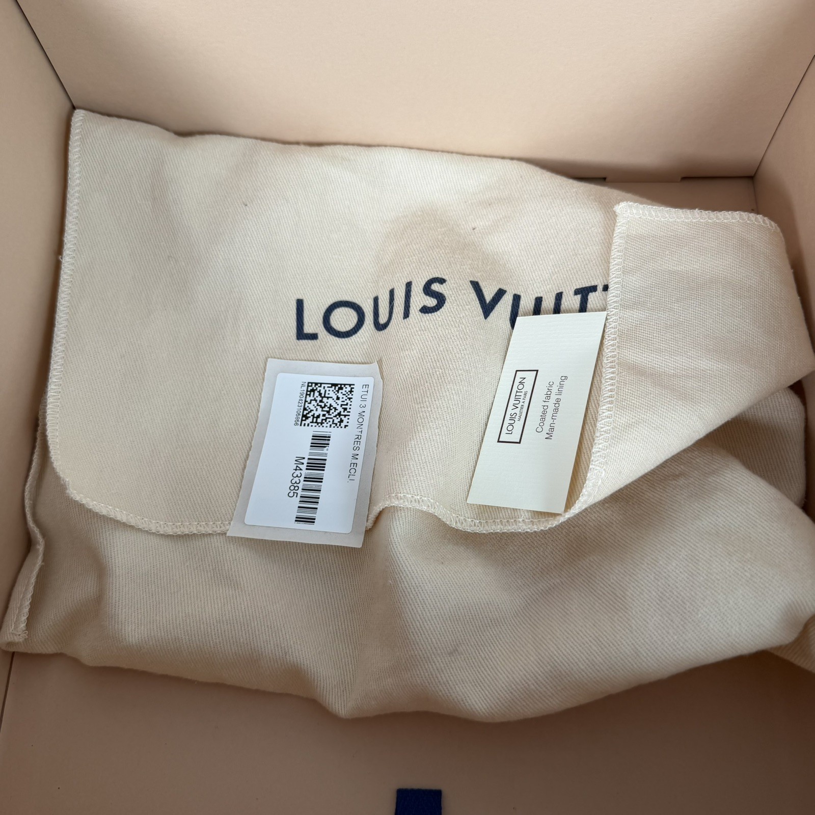 Louis Vuitton Monogram Eclipse 3 Watch Case M43385 Black Authentic