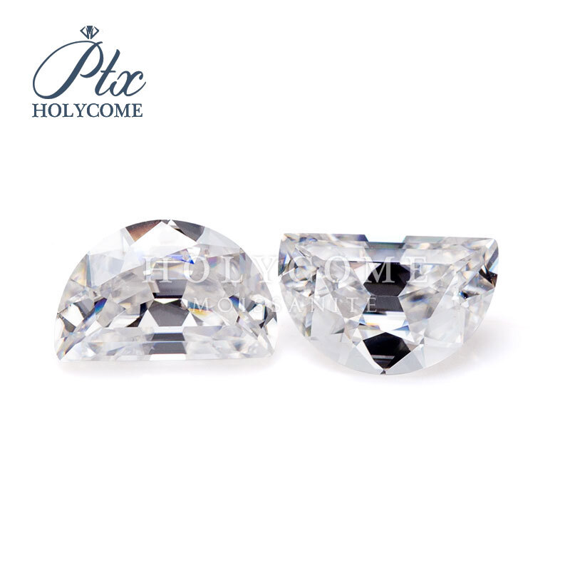 3x4mm-6x9mm White D Color Half Moon Moissanite Stone VVS1 Excellent For Jewelry