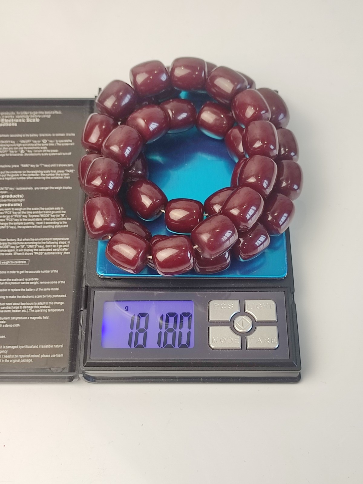 Antique Cherry Faturan Bakelite Necklace Large Beads 180g/70cm RARE Vintage