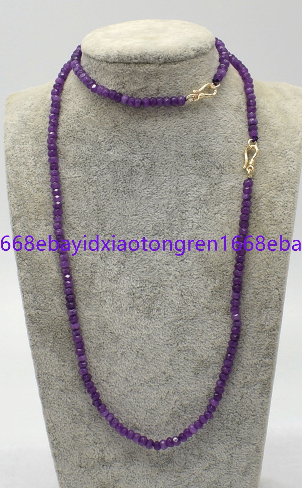 2x4mm Natural Jade Quartz Agate Rondelle Beads Necklace Bracelet Gold Clasp