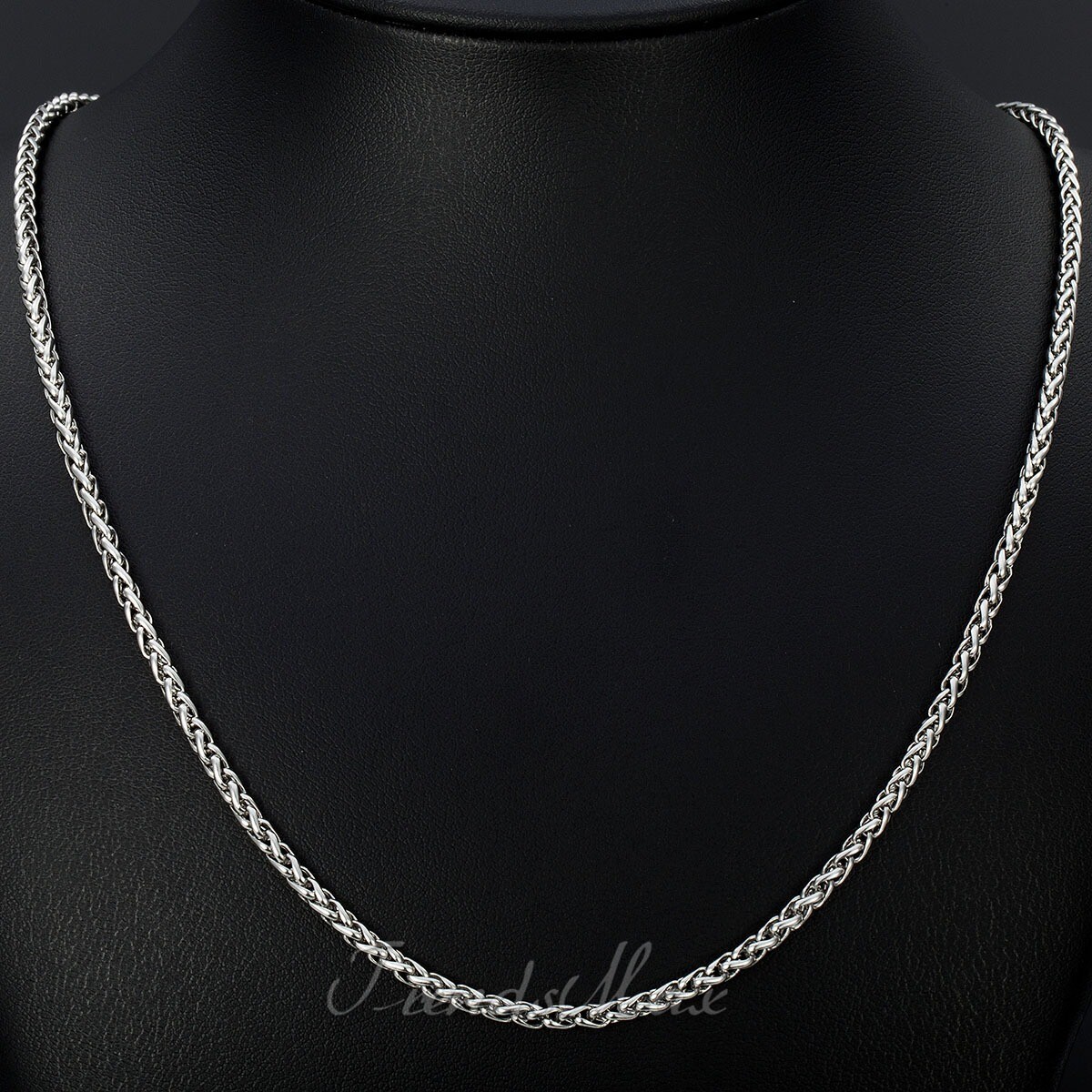 8mm 24inch Mens Braided Wheat Franco Necklace Stainless Steel Chain