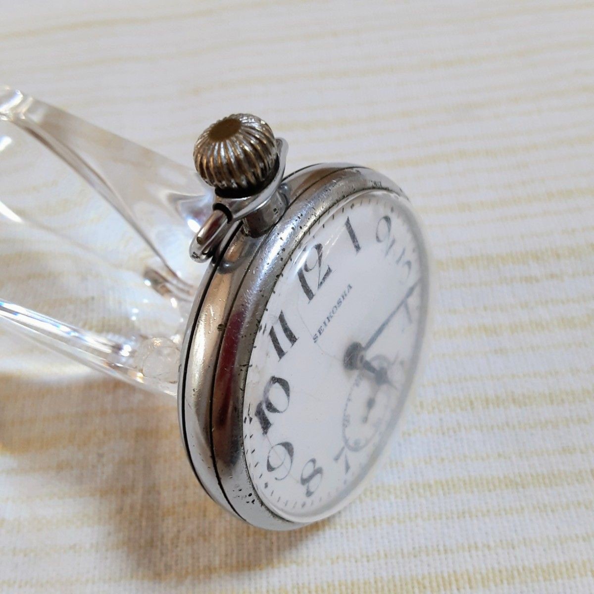 1936 SEIKOSHA 19 Seikosha Pocket Watch SKS Railway Kankyu 7J Hand Wind Japan