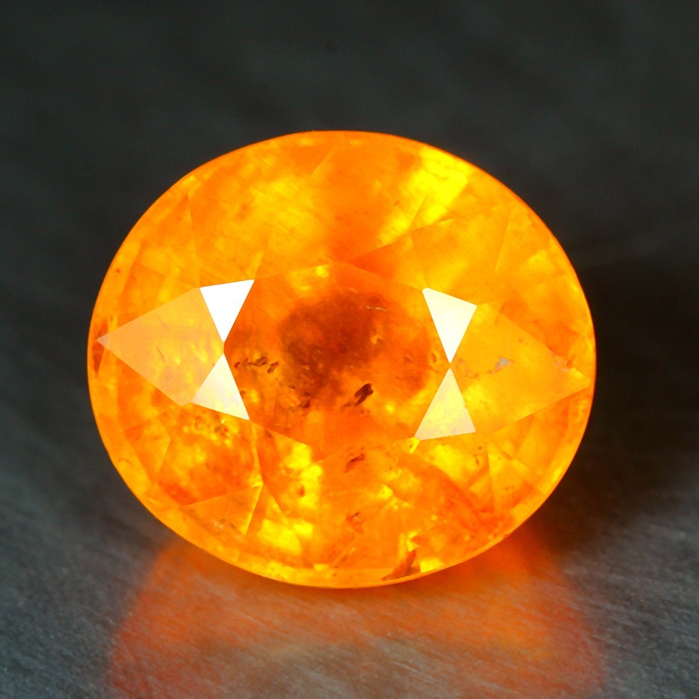 3.91 CT 8x8mm HUGE LUSTER 100% NATURAL FANTA SPESSARTITE GARNET LOOSE GEMSTOBE