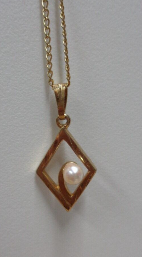 Vtg Estate Jewelry MARVEL Brand 1/20 12KT Gold Filled GF Faux Pearl Necklace 18″
