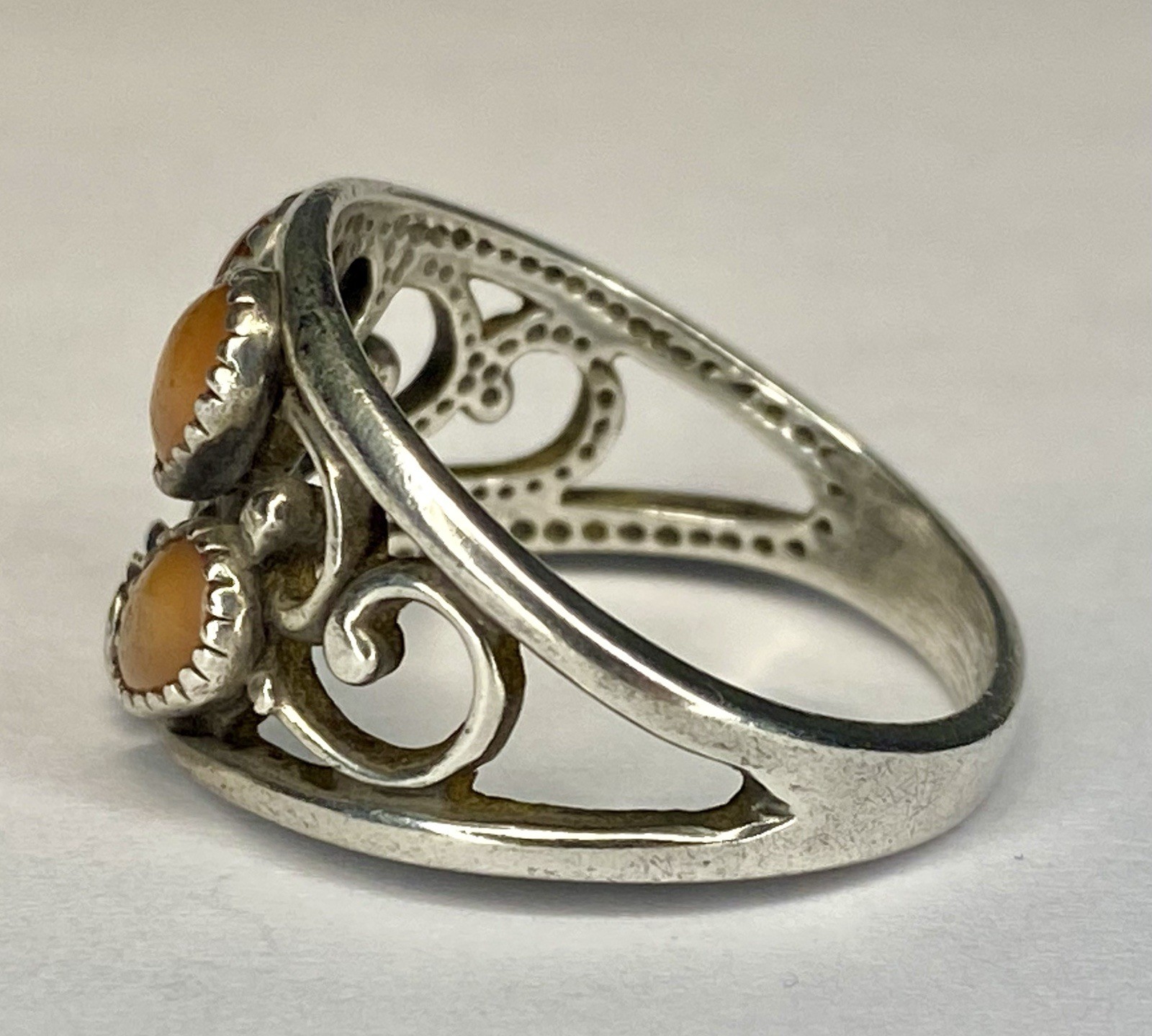 VTG 925 Sterling Silver Spiny Oyster Wheeler Manufacturing Company Ring Sz 10