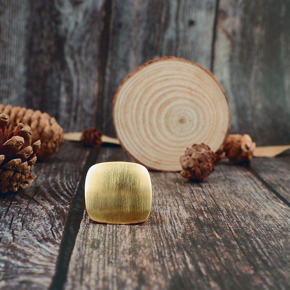 Chunky Gold & Silver Signet Rings for Women – Wide Metal Statement Cocktail Jewe