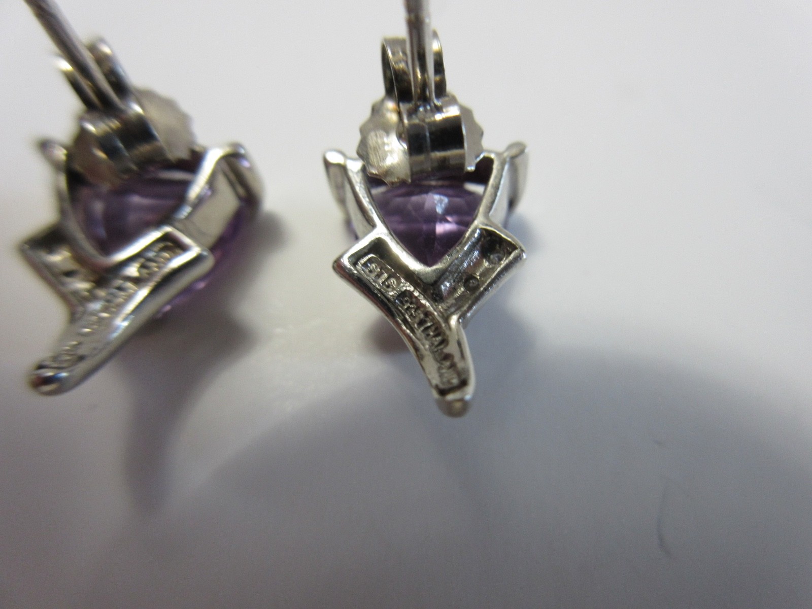STS Chuck Clemency 925 Sterling Silver AMETHYST Pierced Earrings 3.2 grams