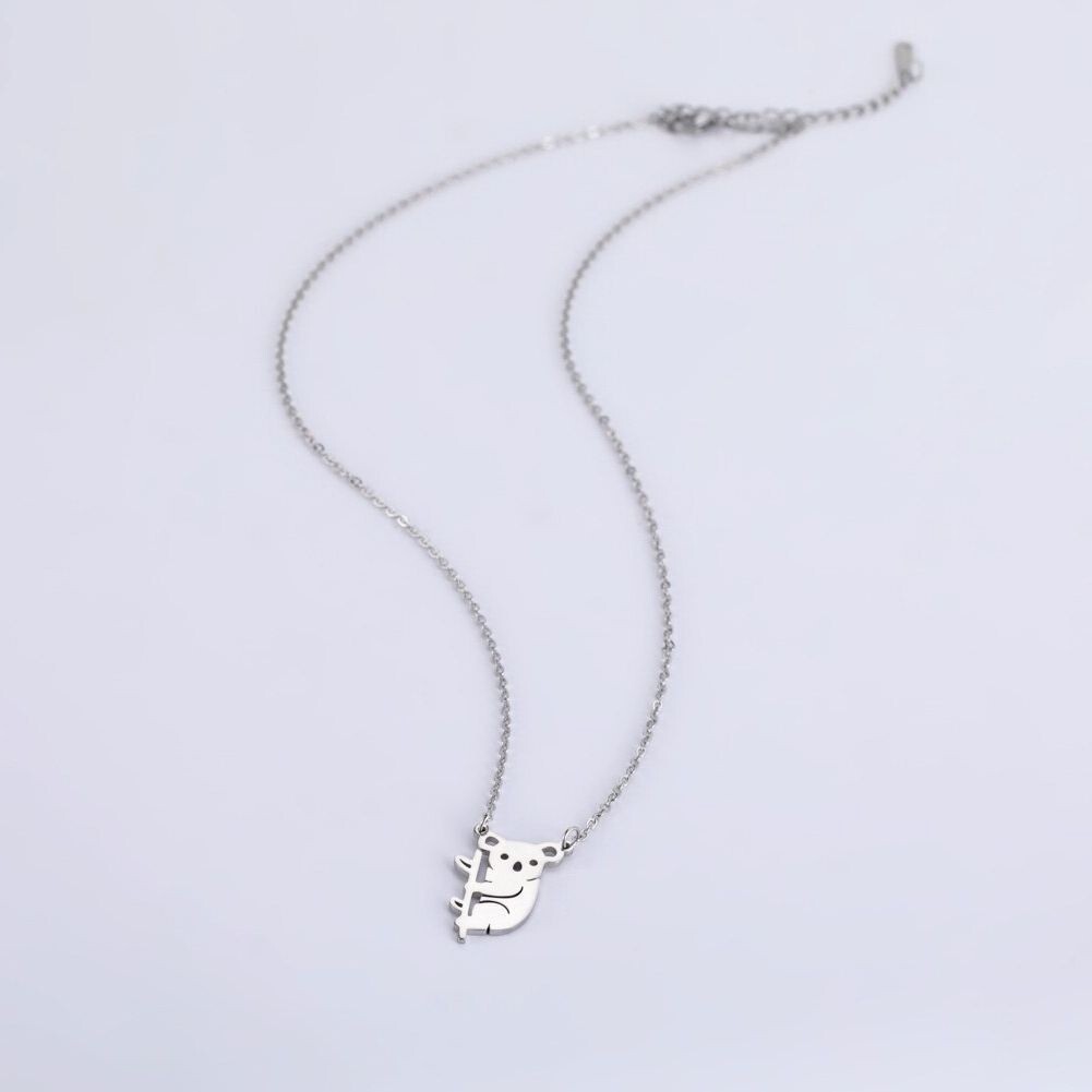 Stainless Steel Cute Koala Pendant Silver – 45 + 5cm Chain