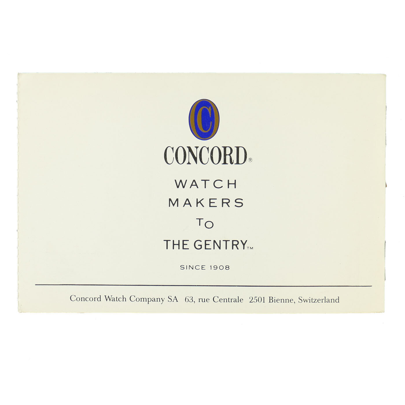 AUTHENTIC CONCORD DELIRUIM INTERNATIONAL GUARANTEE WITH CARD