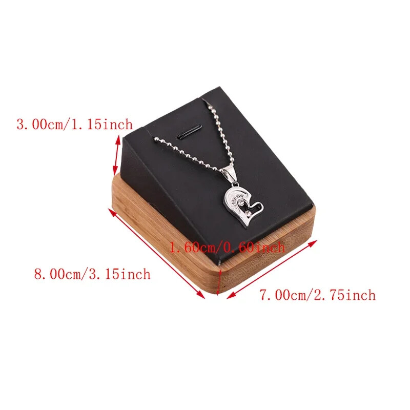 Bamboo Jewelry Display Stand Necklace Pendant Holder Storage Showcase Organizer