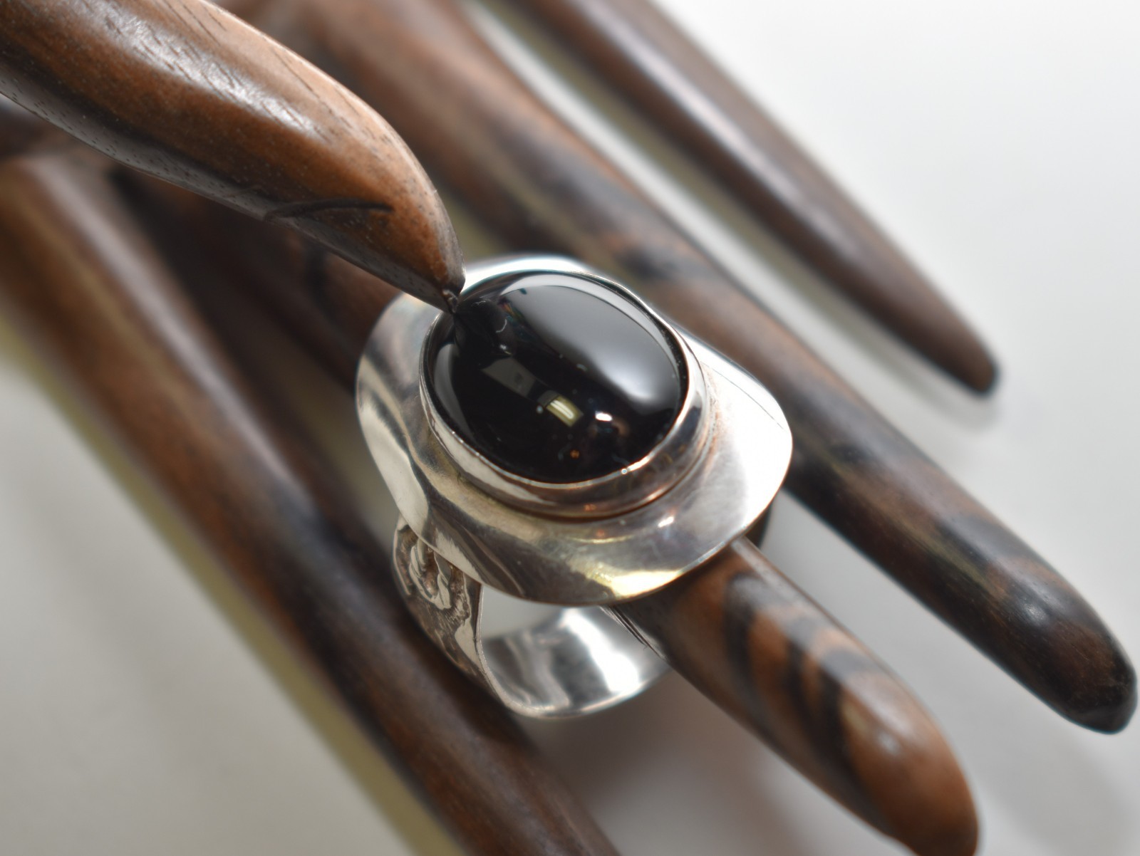 Rich, Dramatic Onyx & Sterling Ring
